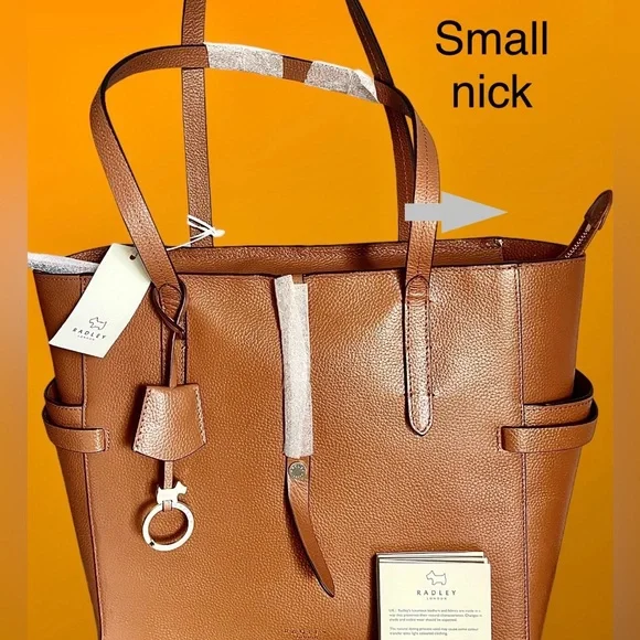 Radley London NWT Leather Shoulder Bag & Dust Bag Lg Abington Road Tan - Picture 15 of 16